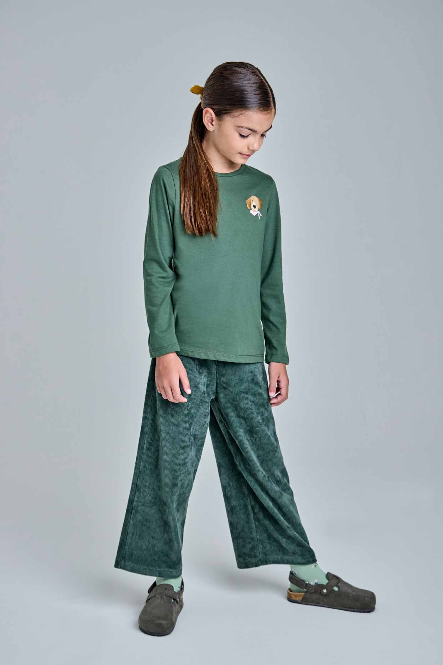 Remera verde para niñas